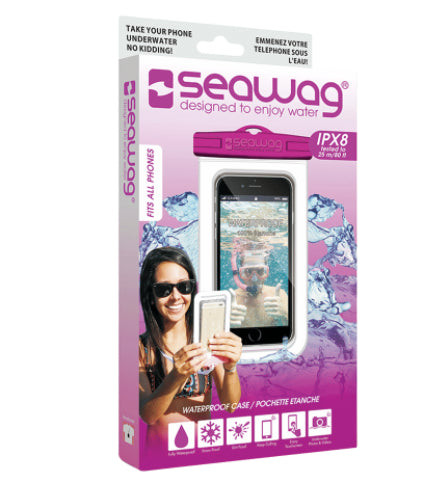 Seawag Universal Cellphone Waterproof Case White/Purple with Neck Lanyard
