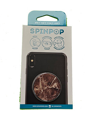 Spinpop Expanding Stand & Grip Marble Brown - Single
