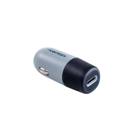 Ventev Car Charger 1 Port 20W Fast Charge LED Port USB-C  - Grey