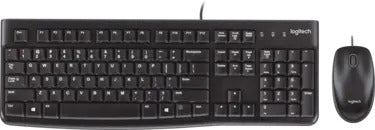 Logitech Keyboard & Mouse Combo Wired MK120 1000dipi PC - Black