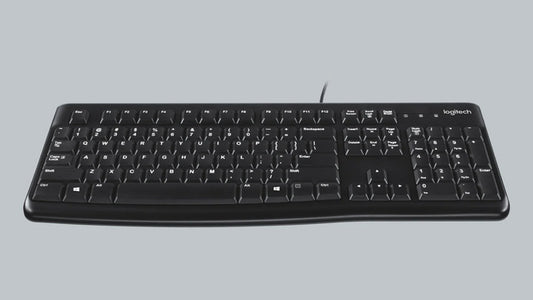 Logitech Keyboard Wired K120 Spill Resistant Design with Number Pad PC - Black