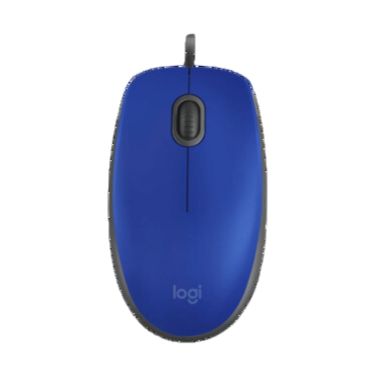 Logitech Mouse Wired M110 Silent Ambidextrous 3 Button with Scroll 1000dpi PC/Mac/Linux - Blue