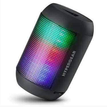 HyperGear Speaker Bluetooth Party RaveMini 3W LED Lights Built in Mic & Controls Big Sound Small Size - 3hr Battery Life - GekkoTech