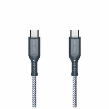 Ventev Charge & Sync USB-C to USB-C Cable 6ft Braided High Speed 2X Copper Fast Charge Reinforced Connector - Box - Gray