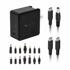 Helix/Retrak Apple/PC Laptop Charger 65W 14 Tips + 6 inch USB-C Cable Black