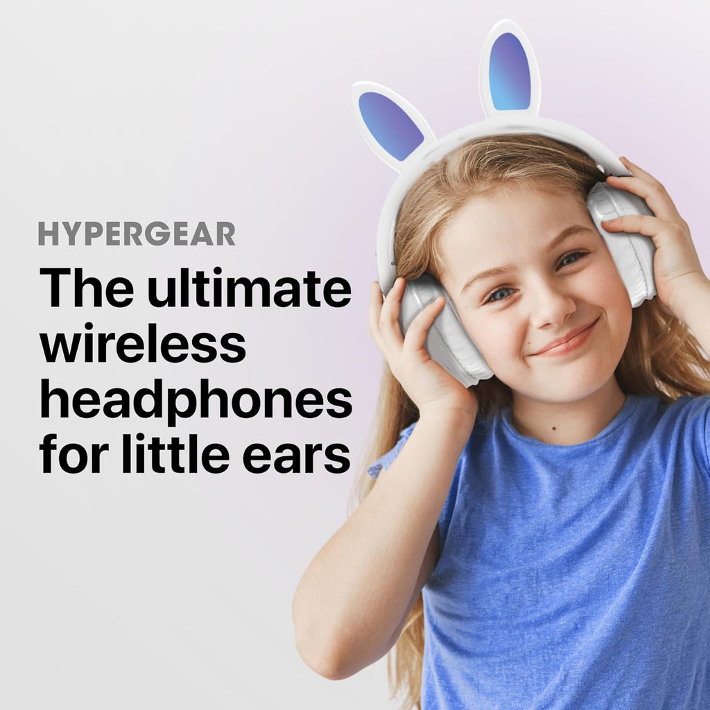 HyperGear Bunny Tracks Kids Bluetooth Wireless Headphones with LED Rabbit Ears - GekkoTech
