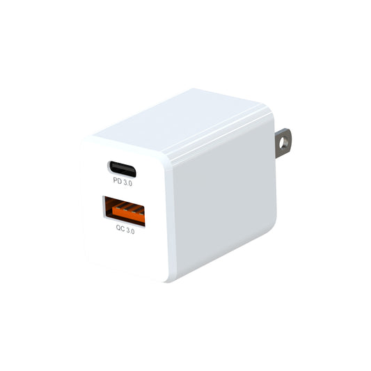 Wall Charger Dual USB-C 20W PD and USB A