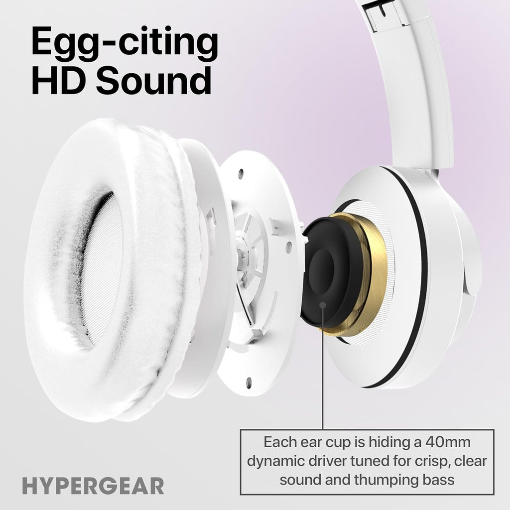 HyperGear Bunny Tracks Kids Bluetooth Wireless Headphones with LED Rabbit Ears - GekkoTech