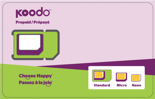Koodo Prepaid Standard / Micro / Nano SIM - GekkoTech